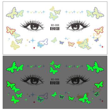 three pc new luminous cartoon star butterfly face sticker (size:158*75 mm)