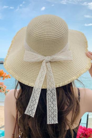one pc stylish new 4 colors lace bow-knot decor beach straw hat 56-58cm