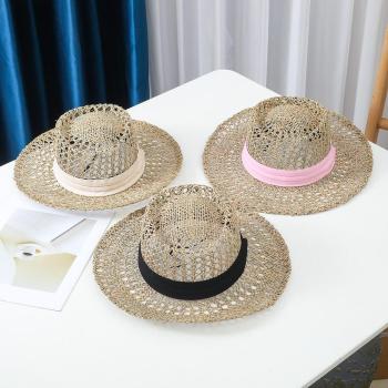 one pc stylish new weave straw beach top hat 56-58cm