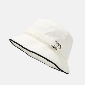 one pc stylish new 3 colors metal ring decor bucket hat 54-58cm