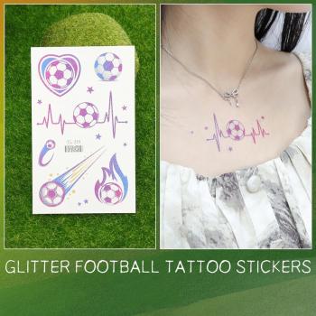 three pc new glitter football water proof tattoo stickers#19 (size:75*120 mm)