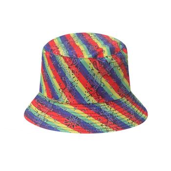 one pc stylish new rainbow printing bucket hat 56-58cm