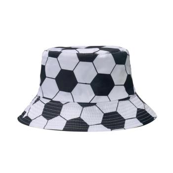 one pc stylish new contrast color soccer pattern printing bucket hat 56-58cm