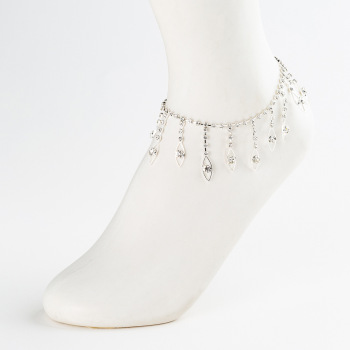 One pc new plated personality tassel rhinestone alloy anklets