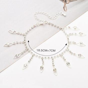 One pc new plated personality tassel rhinestone alloy anklets