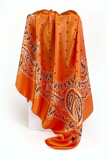 one pc stylish polka dots paisley swirl fixed printing satin shawl scarf 90*90cm