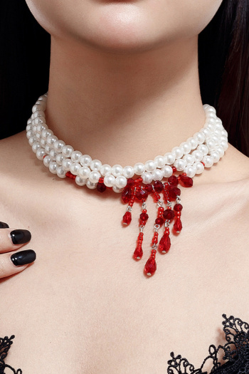 one pc stylish new halloween crystal decor pearl necklace