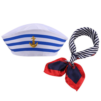 one pc stylish new metal anchor scarf decor sailor costume cap(52-59cm)