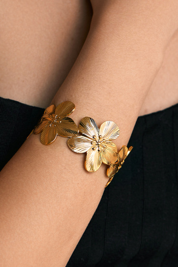 one pc flower shape stylish vintage plated alloy opening bracelet