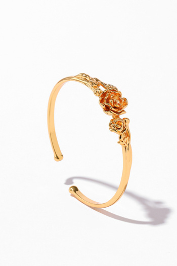 one pc stylish rose flower shape vintage open design alloy bracelet