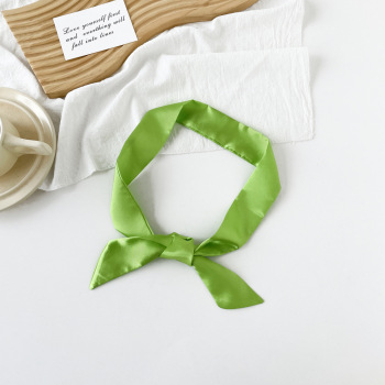 One pc new personality solid color satin all-match streamer scarf (100*4cm)
