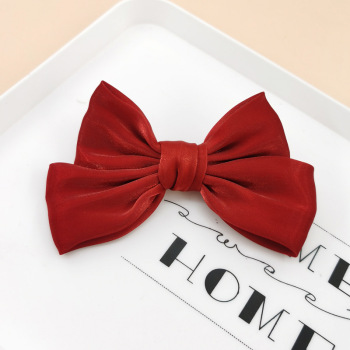 one pc artsy style 3-color pearl yarn bow hair clips (length:13 cm,width:9 cm)