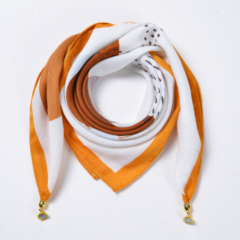 one pc stylish velvet geometric printing magnetic scarves 68*68 cm