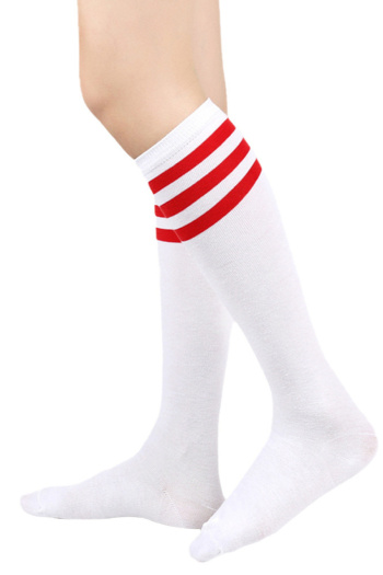 one pair new stylish stripe pattern stretch calf socks#1(length:46cm)