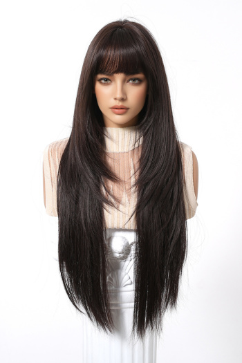 one pc stylish long straight synthetic wigs(length:28 inch,with hairnet)