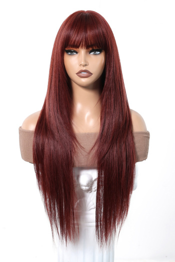 one pc new stylish long straight synthetic wigs(length:28 inch,with hairnet)