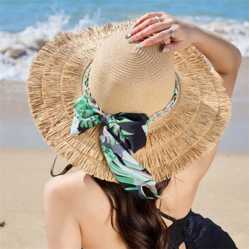 one pc stylish new 3 colors bow-knot decor beach straw hat 56-58cm