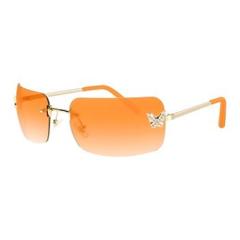 one pc stylish 5-color frameless rhinestone butterflies uv protection sunglasses