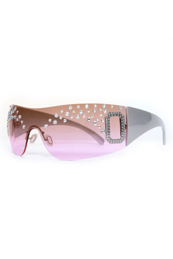 one pc stylish 6-color rhinestones one-piece lens uv protection sunglasses