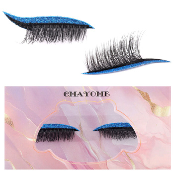 one pair new stylish 7 colors sparkling eyeshadow eyelashes