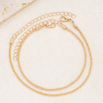 two pcs sets minimalist style beach metal adjustable anklet (length:24.1+4.4 cm)