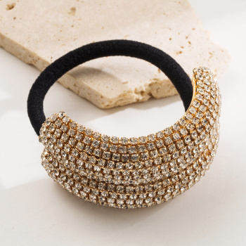 one pc stylish new rhinestone decor stretch hair rope(length:5cm)