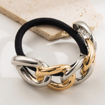 one pc stylish new acrylic chain decor stretch hair rope(length:6cm)