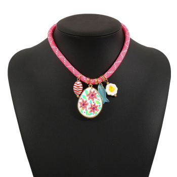 one pc stylish new flower dripping oil pendant necklace
