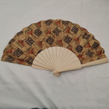 one pc wooden frame digital graphic print folding fan 22*43cm