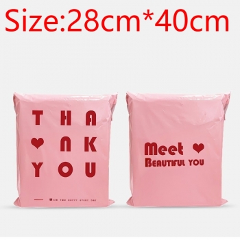 a hundred pcs letter printing pink color express film bag(size:28cm*40cm)