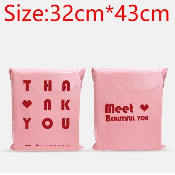 a hundred pcs letter printing pink color express film bag(size:32cm*43cm)
