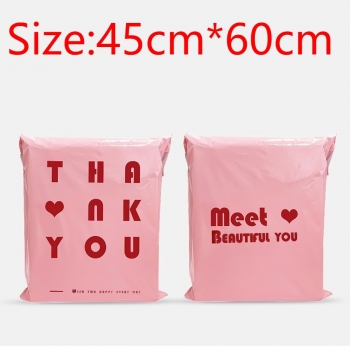 a hundred pcs letter printing pink color express film bag(size:45cm*60cm)