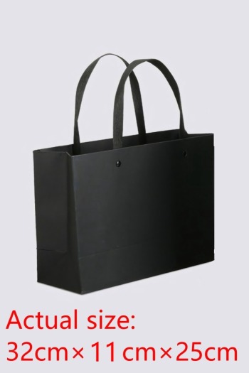 fifty pcs new simple horizontal version black cardboard gift handbag(size:32cm×11cm×25cm)