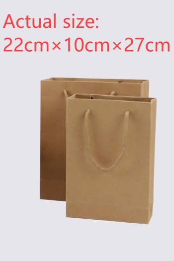 fifty pcs new simple vertical version kraft paper gift handbag(size:22cm×10cm×27cm)