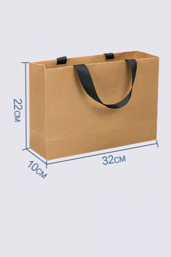 fifty pcs new simple horizontal version kraft paper gift handbag(size:22cm×10cm×32cm)