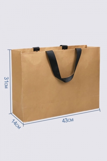 fifty pcs new simple horizontal version kraft paper gift handbag(size:43cm×14cm×31cm)