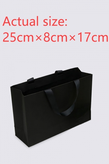 fifty pcs new simple horizontal version black cardboard gift handbag(size:25cm×8cm×17cm)