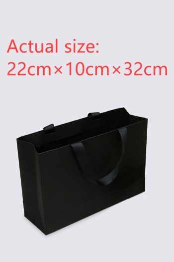 fifty pcs new simple horizontal version black cardboard gift handbag(size:22cm×10cm×32cm)