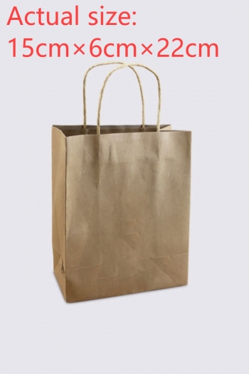 fifty pcs new simple vertical section kraft paper gift handbag(size:15cm×6cm×22cm)