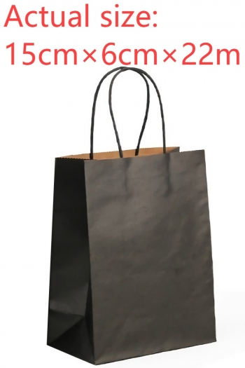 fifty pcs new vertical section black kraft paper gift handbag(size:15cm×6cm×22cm)