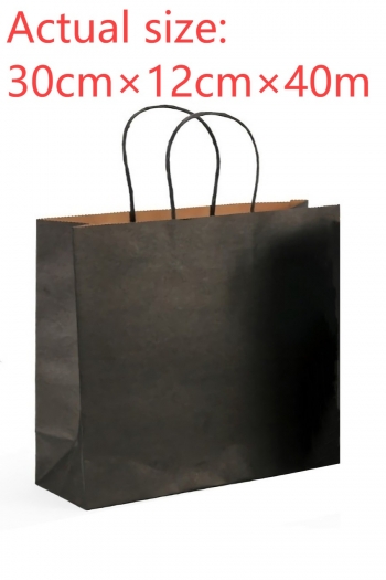 fifty pcs new horizontal section black kraft paper gift handbag(size:30cm×12cm×40cm)