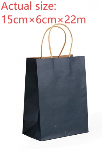 fifty pcs new vertical section dark blue kraft paper gift handbag(size:15cm×6cm×22cm)