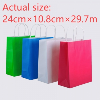 fifty pcs new vertical section magenta kraft paper gift handbag(size:24cm×10.8cm×29.7cm)