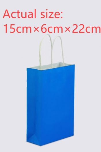 fifty pcs new vertical section blue kraft paper gift handbag(size:15cm×6cm×22cm)