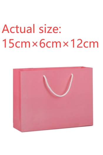 fifty pcs new horizontal version pink cardstock gift handbag(size:15cm×6cm×12cm)