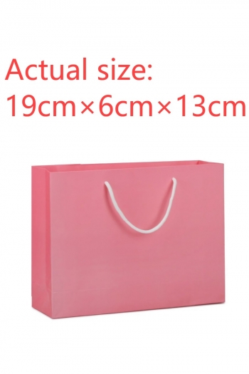 fifty pcs new horizontal version pink cardstock gift handbag(size:19cm×6cm×13cm)