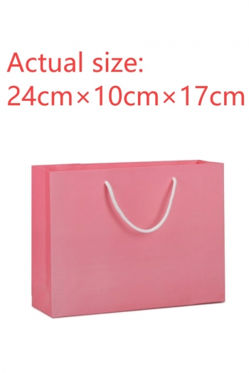 fifty pcs new horizontal version pink cardstock gift handbag(size:24cm×10cm×17cm)
