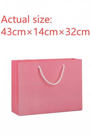 fifty pcs new horizontal version pink cardstock gift handbag(size:43cm×14cm×32cm)