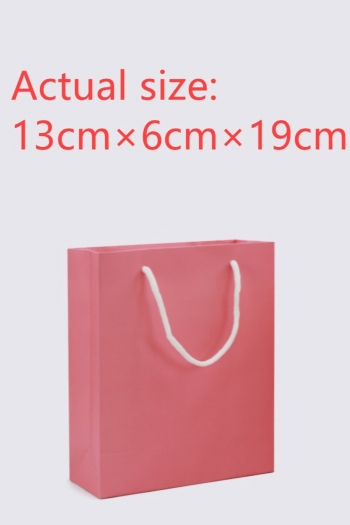 fifty pcs new vertical version pink cardstock gift handbag(size:13cm×6cm×19cm)