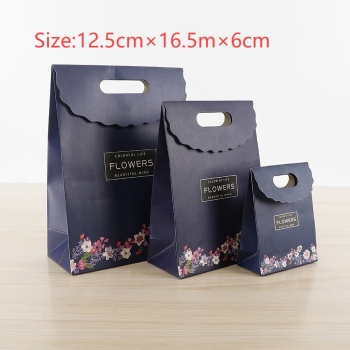 fifty pcs new art post paperboard candy packaging velcro sealing carrying gift bag (size:12.5cm×16.5m×6cm)